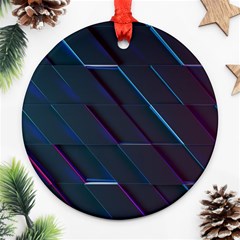 Glass Scifi Violet Ultraviolet Round Ornament (two Sides) by Pakjumat