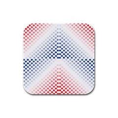 Dots Pointillism Abstract Chevron Rubber Square Coaster (4 Pack) by Pakjumat