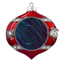 Glass Scifi Violet Ultraviolet Metal Snowflake And Bell Red Ornament by Pakjumat