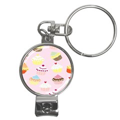 Cupcakes Wallpaper Paper Background Nail Clippers Key Chain by Apen