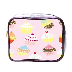 Cupcakes Wallpaper Paper Background Mini Toiletries Bag (one Side) by Apen