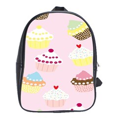 Cupcakes Wallpaper Paper Background School Bag (xl) by Apen