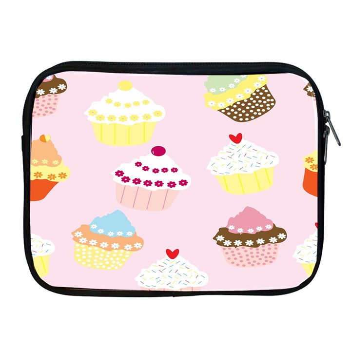 Cupcakes Wallpaper Paper Background Apple iPad 2/3/4 Zipper Cases