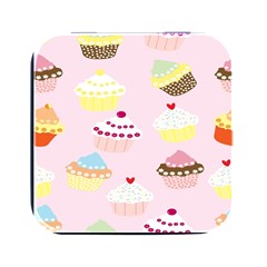 Cupcakes Wallpaper Paper Background Square Metal Box (black) by Apen