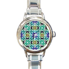 Mosaic Triangle Symmetry Round Italian Charm Watch by Apen