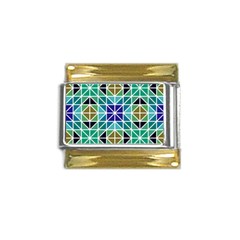 Mosaic Triangle Symmetry Gold Trim Italian Charm (9mm) by Apen