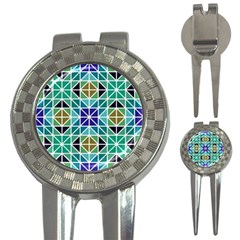 Mosaic Triangle Symmetry 3-in-1 Golf Divots by Apen