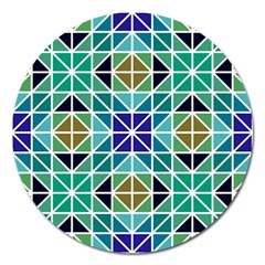 Mosaic Triangle Symmetry Magnet 5  (round) by Apen