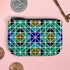 Mosaic Triangle Symmetry Mini Coin Purse by Apen