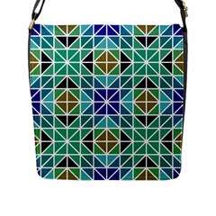 Mosaic Triangle Symmetry Flap Closure Messenger Bag (l) by Apen