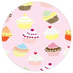 Cupcakes Wallpaper Paper Background Round Trivet by Apen