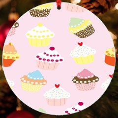 Cupcakes Wallpaper Paper Background Uv Print Acrylic Ornament Round by Apen