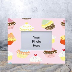 Cupcakes Wallpaper Paper Background White Tabletop Photo Frame 4 x6  by Apen