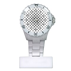 Stylized Flower Floral Pattern Plastic Nurses Watch by Apen