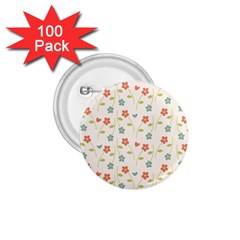 Floral Pattern Wallpaper Retro 1 75  Buttons (100 Pack)  by Apen