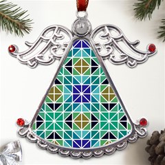 Mosaic Triangle Symmetry Metal Angel With Crystal Ornament by Apen