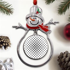 Stylized Flower Floral Pattern Metal Snowman Ornament by Apen