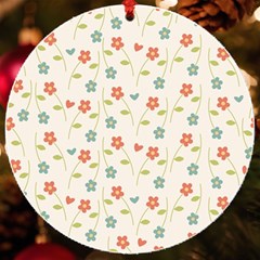 Floral Pattern Wallpaper Retro Uv Print Acrylic Ornament Round