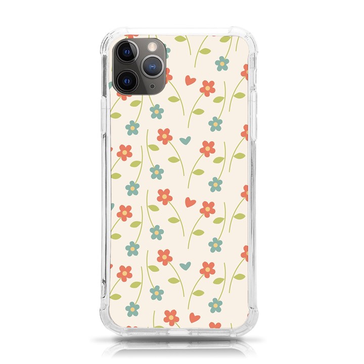 Floral Pattern Wallpaper Retro iPhone 11 Pro Max 6.5 Inch TPU UV Print Case