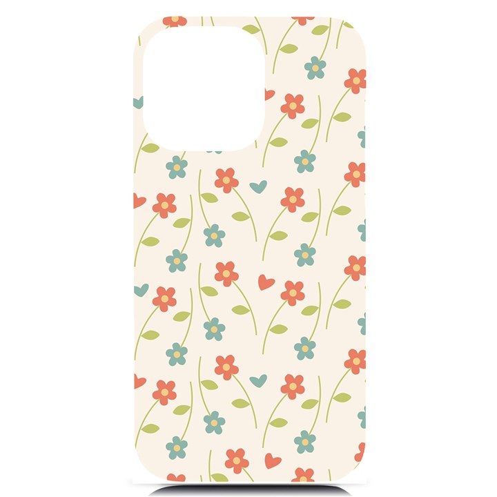 Floral Pattern Wallpaper Retro iPhone 14 Pro Max Black UV Print Case