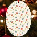 Floral Pattern Wallpaper Retro UV Print Acrylic Ornament Oval Front