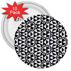 Geometric Tile Background 3  Buttons (10 Pack)  by Apen