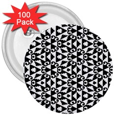 Geometric Tile Background 3  Buttons (100 Pack)  by Apen