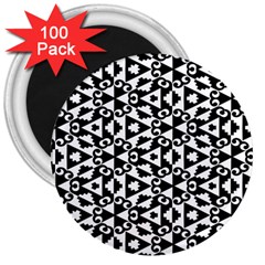 Geometric Tile Background 3  Magnets (100 Pack) by Apen