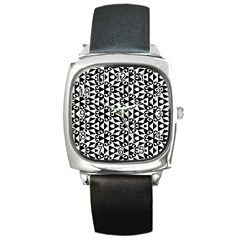 Geometric Tile Background Square Metal Watch by Apen