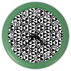 Geometric Tile Background Color Wall Clock by Apen