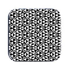 Geometric Tile Background Square Metal Box (black) by Apen