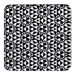 Geometric Tile Background Square Glass Fridge Magnet (4 Pack) by Apen