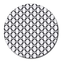 Black Pattern Halftone Wallpaper Round Mousepad by Apen