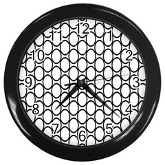 Black Pattern Halftone Wallpaper Wall Clock (black) by Apen