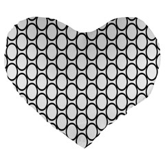 Black Pattern Halftone Wallpaper Large 19  Premium Heart Shape Cushions by Apen