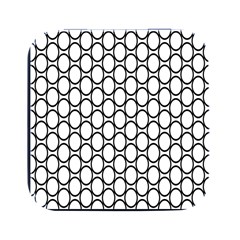 Black Pattern Halftone Wallpaper Square Metal Box (black) by Apen