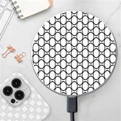 Black Pattern Halftone Wallpaper Wireless Fast Charger(white) by Apen