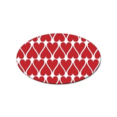 Hearts Pattern Seamless Red Love Sticker Oval (10 Pack)