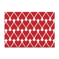 Hearts Pattern Seamless Red Love Sticker A4 (100 Pack)