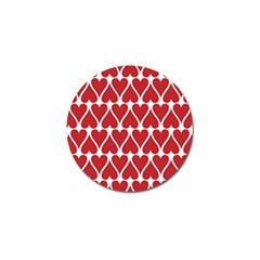 Hearts Pattern Seamless Red Love Golf Ball Marker (4 Pack) by Apen