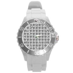 Ellipse Pattern Ellipse Dot Pattern Round Plastic Sport Watch (l) by Apen