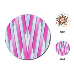 Geometric 3d Design Pattern Pink Playing Cards Single Design (round) by Apen