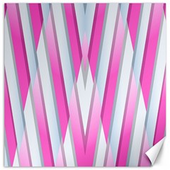 Geometric 3d Design Pattern Pink Canvas 12  X 12 