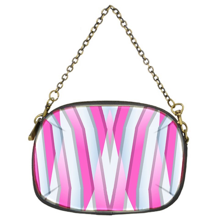 Geometric 3d Design Pattern Pink Chain Purse (One Side)