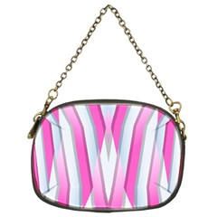 Geometric 3d Design Pattern Pink Chain Purse (two Sides)