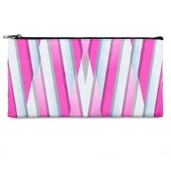 Geometric 3d Design Pattern Pink Pencil Case