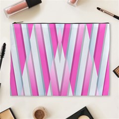 Geometric 3d Design Pattern Pink Cosmetic Bag (xl) by Apen