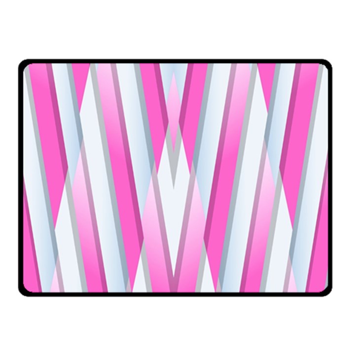 Geometric 3d Design Pattern Pink Two Sides Fleece Blanket (Small)