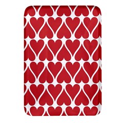 Hearts Pattern Seamless Red Love Rectangular Glass Fridge Magnet (4 Pack) by Apen