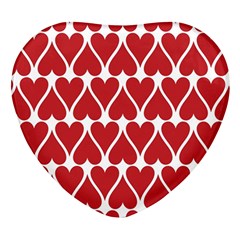 Hearts Pattern Seamless Red Love Heart Glass Fridge Magnet (4 Pack) by Apen